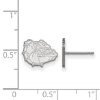 Sterling Silver Rhodium-plated LogoArt Gonzaga University Bulldog Extra Small Post Earrings