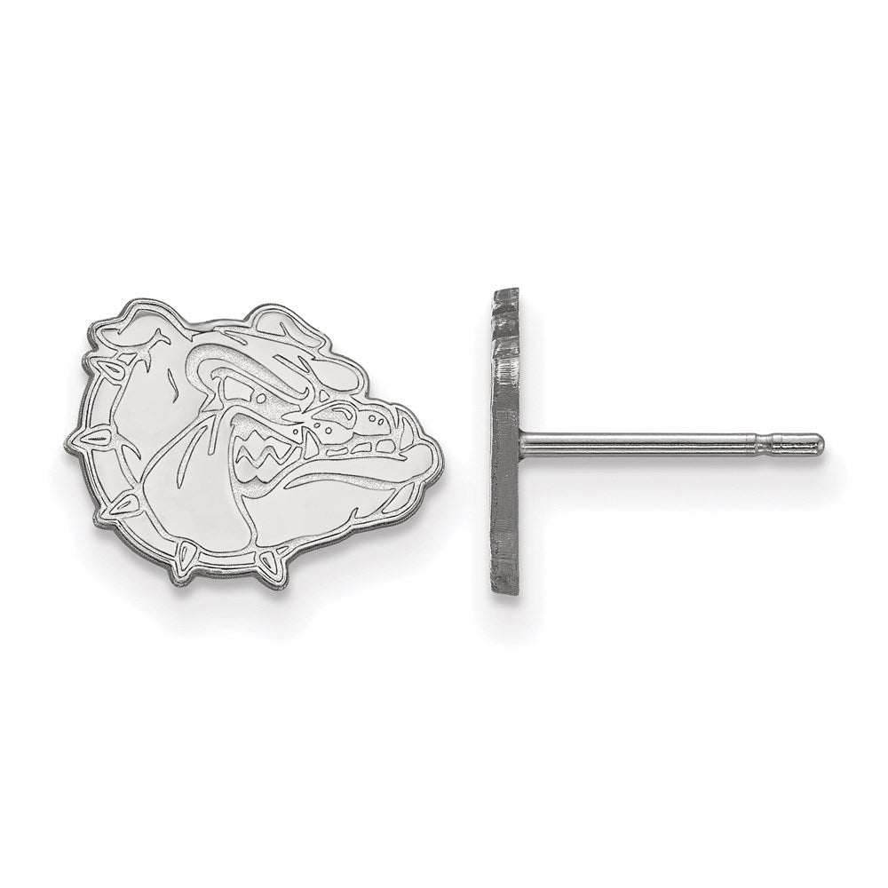 Sterling Silver Rhodium-plated LogoArt Gonzaga University Bulldog Extra Small Post Earrings