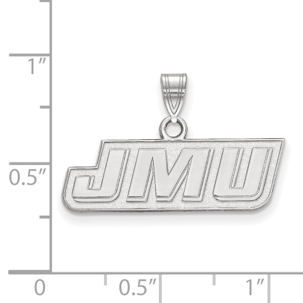14k White Gold LogoArt James Madison University J-M-U Small Pendant