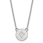 Sterling Silver Rhodium-plated NHL LogoArt Winnipeg Jets Small Pendant 18 inch Necklace
