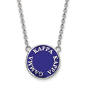 Sterling Silver Rhodium-plated LogoArt Kappa Kappa Gamma Sorority Text Large Color Enamel Pendant 18 inch Necklace