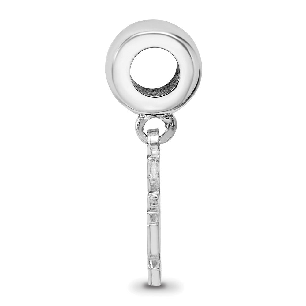 Sterling Silver Rhodium-plated LogoArt Marquette University Small Dangle Bead Charm