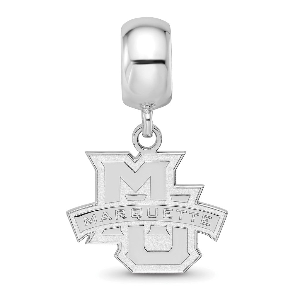 Sterling Silver Rhodium-plated LogoArt Marquette University Small Dangle Bead Charm