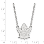 10k White Gold NHL LogoArt Toronto Maple Leafs Large Pendant 18 inch Necklace