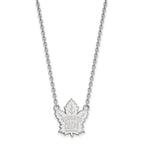 10k White Gold NHL LogoArt Toronto Maple Leafs Large Pendant 18 inch Necklace