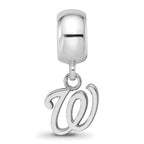 SS/Rh-p Major League Baseball LogoArt Washington Nationals Dangle Bead