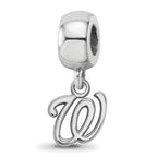 SS/Rh-p Major League Baseball LogoArt Washington Nationals Dangle Bead