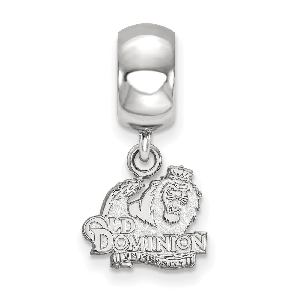Sterling Silver Rhodium-plated LogoArt Old Dominion University Extra Small Dangle Bead Charm