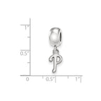 Sterling Silver Rhodium Plated Major League Baseball LogoArt Philadelphia Phillies Dangle Bead