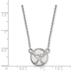 Sterling Silver Rhodium-plated NHL LogoArt Buffalo Sabres Small Pendant 18 inch Necklace