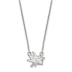 10k White Gold NHL LogoArt San Jose Sharks Small Pendant 18 inch Necklace