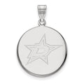 14k White Gold NHL LogoArt Dallas Stars Large Disc Pendant