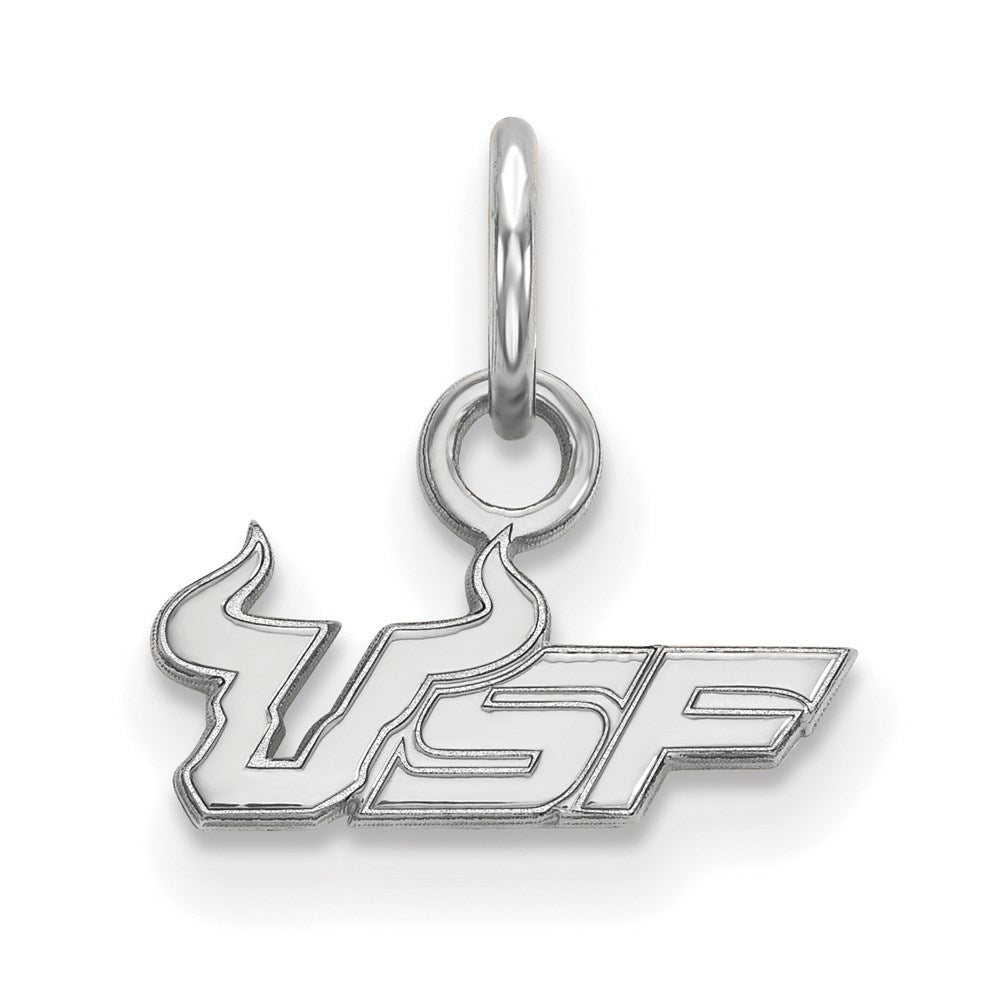 10k White Gold LogoArt University of South Florida U-S-F Extra Small Pendant