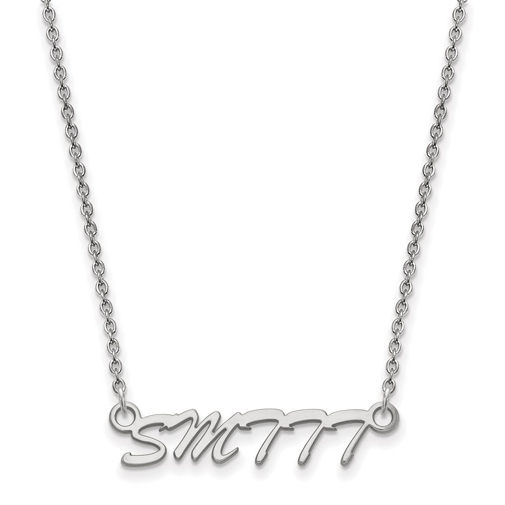 Sterling Silver Rhodium-plated LogoArt U. of Southern Mississippi Small Pendant 18 inch Necklace