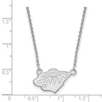 10k White Gold NHL LogoArt Minnesota Wild Small Pendant 18 inch Necklace