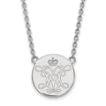 Sterling Silver Rhodium-plated LogoArt College of William and Mary Large Disc Pendant 18 inch Necklace