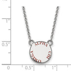 Sterling Silver Rhodium-plated LogoArt Alpha Chi Omega Sorority Text Small Color Enamel Pendant 18 inch Necklace