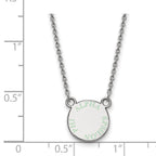 Sterling Silver Rhodium-plated LogoArt Alpha Epsilon Phi Extra Sorority Text Small Color Enamel Pendant 18 inch Necklace