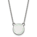 Sterling Silver Rhodium-plated LogoArt Alpha Epsilon Phi Extra Sorority Text Small Color Enamel Pendant 18 inch Necklace
