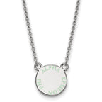 Sterling Silver Rhodium-plated LogoArt Alpha Epsilon Phi Extra Sorority Text Small Color Enamel Pendant 18 inch Necklace