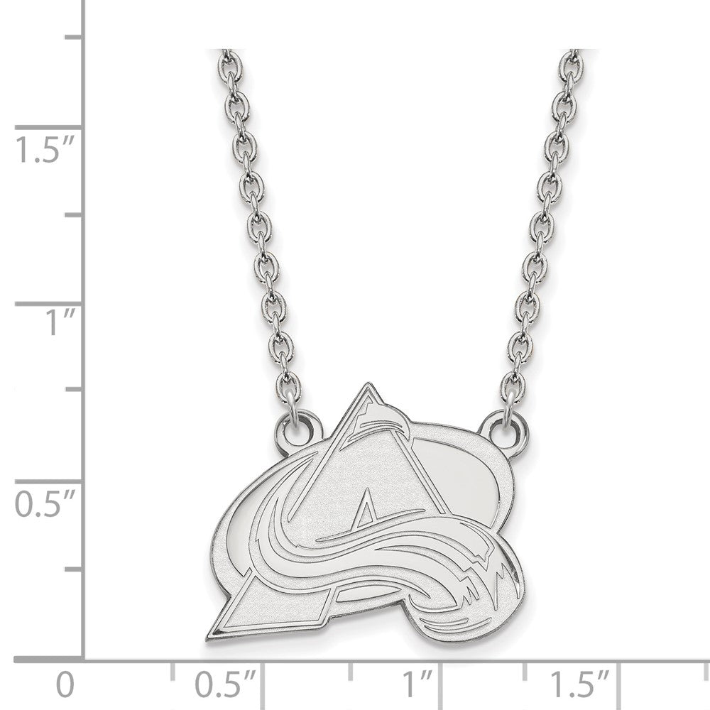 14k White Gold NHL LogoArt Colorado Avalanche Letter A Large Pendant 18 inch Necklace