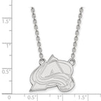 Sterling Silver Rhodium-plated NHL LogoArt Colorado Avalanche Letter A Large Pendant 18 inch Necklace