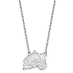 14k White Gold NHL LogoArt Colorado Avalanche Letter A Large Pendant 18 inch Necklace