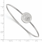 Sterling Silver Rh-plated NHL LogoArt Chicago Blackhawks Bangle Slip on