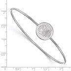 Sterling Silver Rh-plated NHL LogoArt Chicago Blackhawks Bangle Slip on