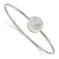 Sterling Silver Rh-plated NHL LogoArt Chicago Blackhawks Bangle Slip on