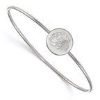 Sterling Silver Rh-plated NHL LogoArt Chicago Blackhawks Bangle Slip on