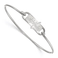 Sterling Silver Rhodium-plated NHL LogoArt Washington Capitals Small Center 7 inch Wire Bangle