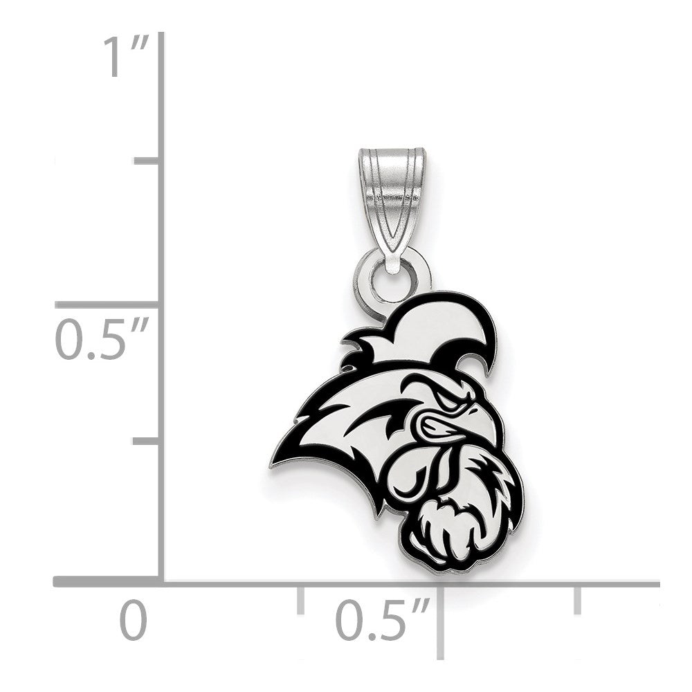 Sterling Silver Rhodium-plated LogoArt Coastal Carolina University Chanticleer Small Enameled Pendant