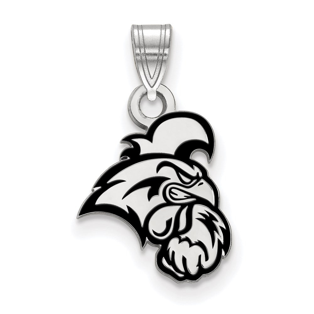 Sterling Silver Rhodium-plated LogoArt Coastal Carolina University Chanticleer Small Enameled Pendant