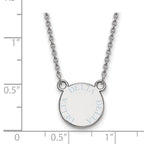Sterling Silver Rhodium-plated LogoArt Delta Delta Delta Sorority Text Small Color Enamel Pendant 18 inch Necklace