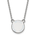 Sterling Silver Rhodium-plated LogoArt Delta Delta Delta Sorority Text Small Color Enamel Pendant 18 inch Necklace
