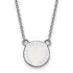 Sterling Silver Rhodium-plated LogoArt Delta Delta Delta Sorority Text Small Color Enamel Pendant 18 inch Necklace
