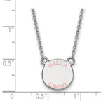 Sterling Silver Rhodium-plated LogoArt Delta Gamma Sorority Text Small Color Enamel Pendant 18 inch Necklace