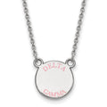 Sterling Silver Rhodium-plated LogoArt Delta Gamma Sorority Text Small Color Enamel Pendant 18 inch Necklace