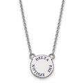 Sterling Silver Rhodium-plated LogoArt Delta Phi Epsilon Sorority Text Small Color Enamel Pendant 18 inch Necklace