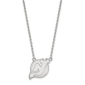 Sterling Silver Rhodium-plated NHL LogoArt New Jersey Devils Large Pendant 18 inch Necklace