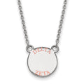Sterling Silver Rhodium-plated LogoArt Delta Zeta Sorority Text Small Color Enamel Pendant 18 inch Necklace