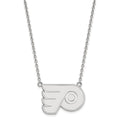 14k White Gold NHL LogoArt Philadelphia Flyers Large Pendant 18 inch Necklace