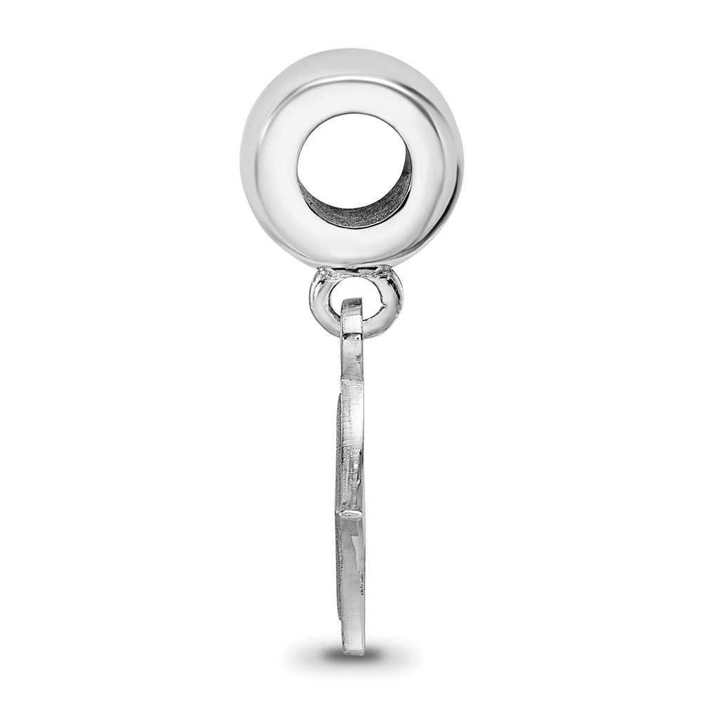 Sterling Silver Rhodium-plated LogoArt Furman University Small Dangle Bead Charm