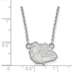 Sterling Silver Rhodium-plated LogoArt Gonzaga University Bulldog Small Pendant 18 inch Necklace