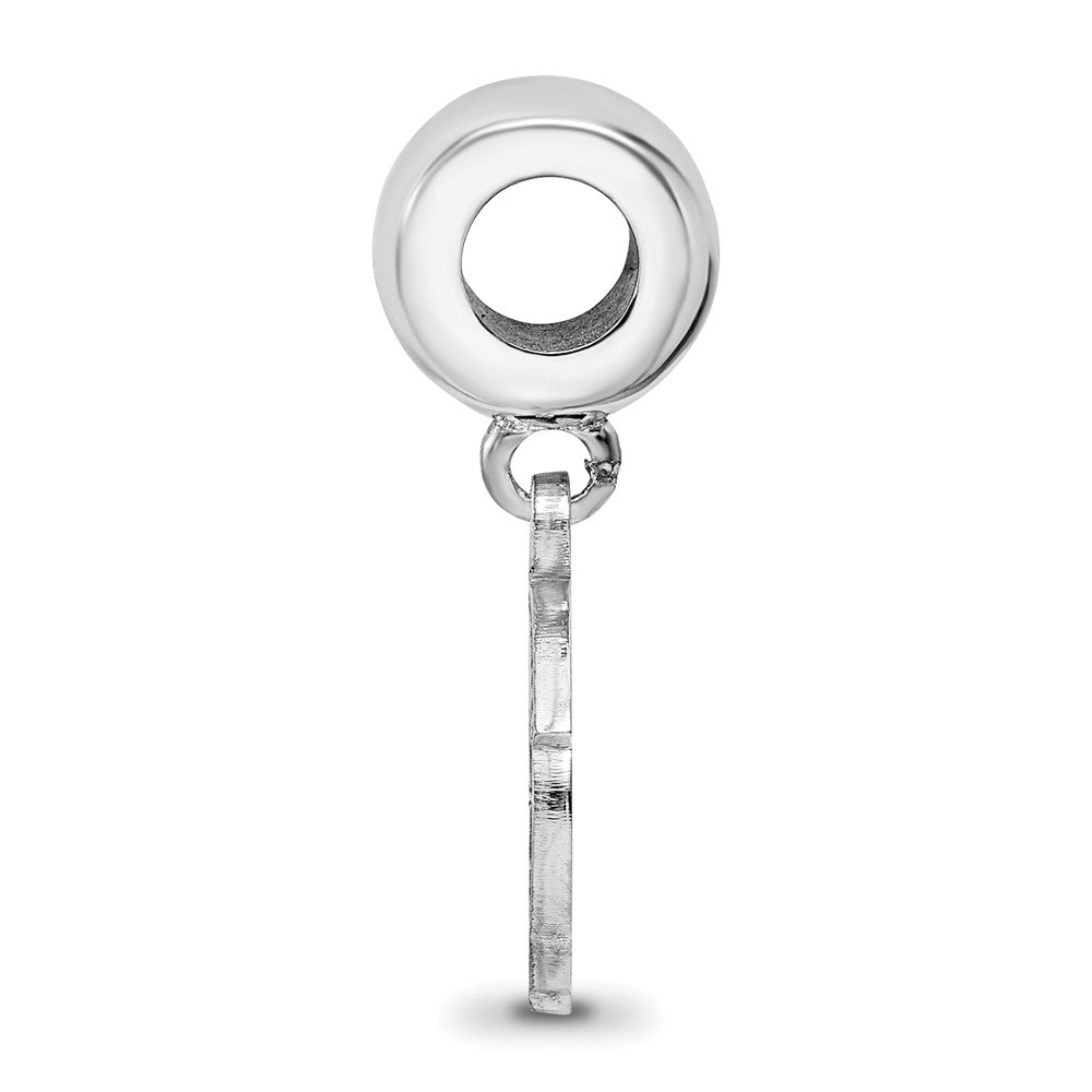 Sterling Silver Rhodium-plated LogoArt Jacksonville State U. Small Dangle Bead