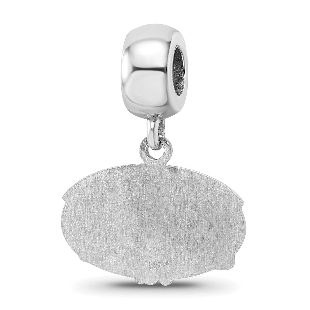 Sterling Silver Rhodium-plated LogoArt Jacksonville State U. Small Dangle Bead