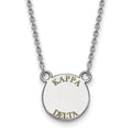 Sterling Silver Rhodium-plated LogoArt Kappa Delta Sorority Text Small Color Enamel Pendant 18 inch Necklace