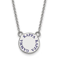 Sterling Silver Rhodium-plated LogoArt Kappa Kappa Gamma Sorority Text Small Color Enamel Pendant 18 inch Necklace