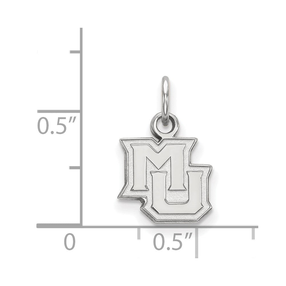 14k White Gold LogoArt Marquette University M-U Extra Small Pendant